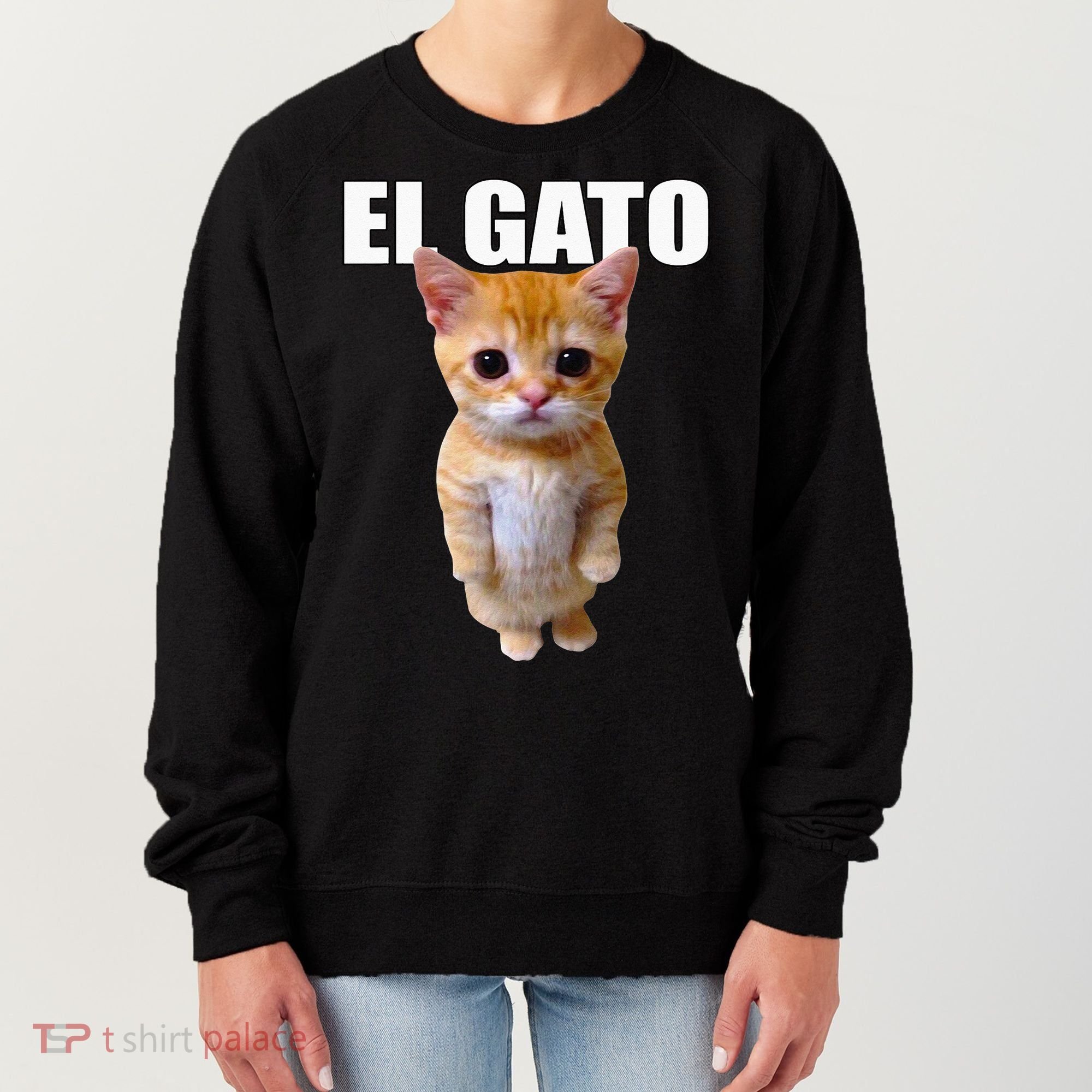 El Gato Meme Sad Crying Cat Munchkin Kitty Meme Trendy Women's Sweatshirt