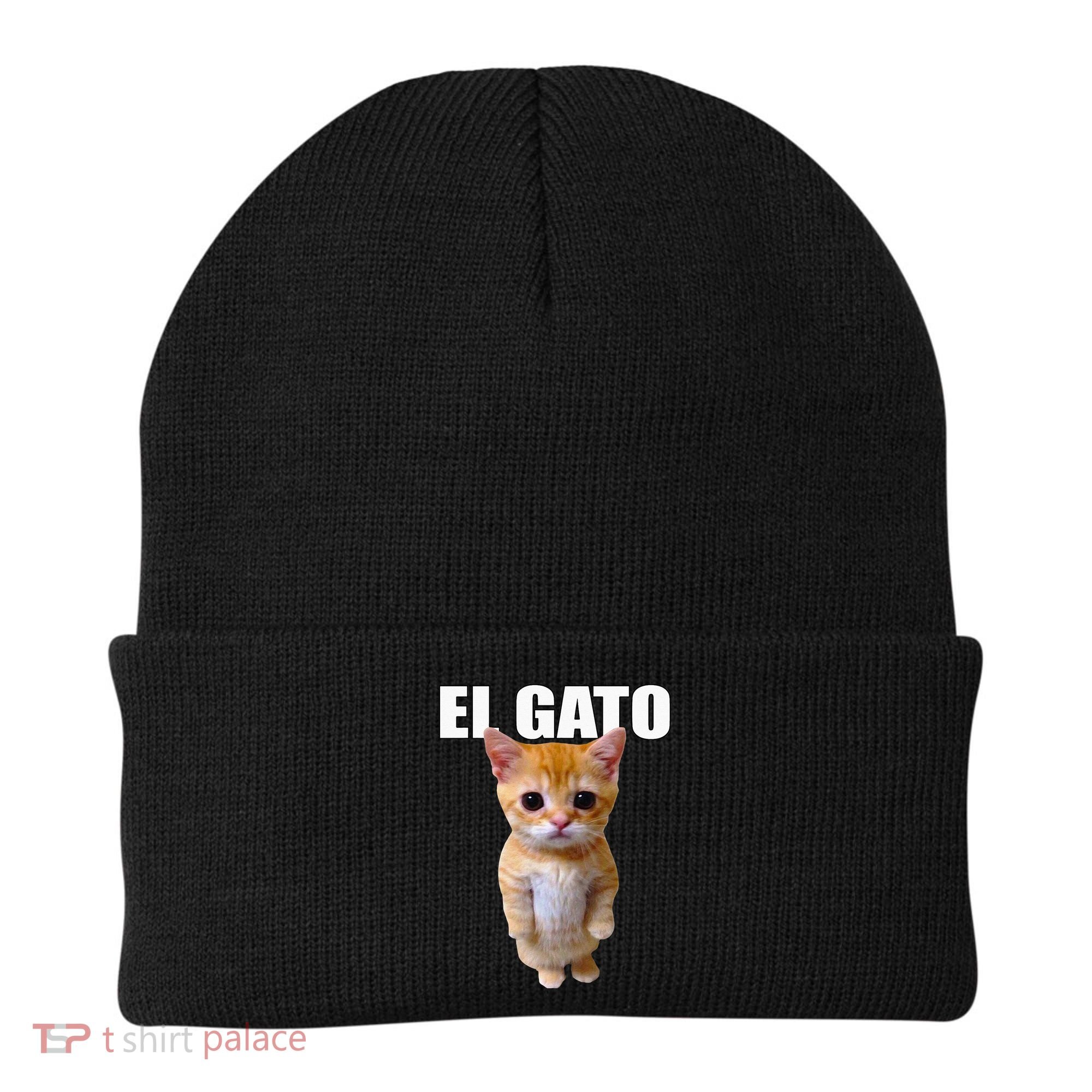 El Gato Meme Sad Crying Cat Munchkin Kitty Meme Trendy Beanie