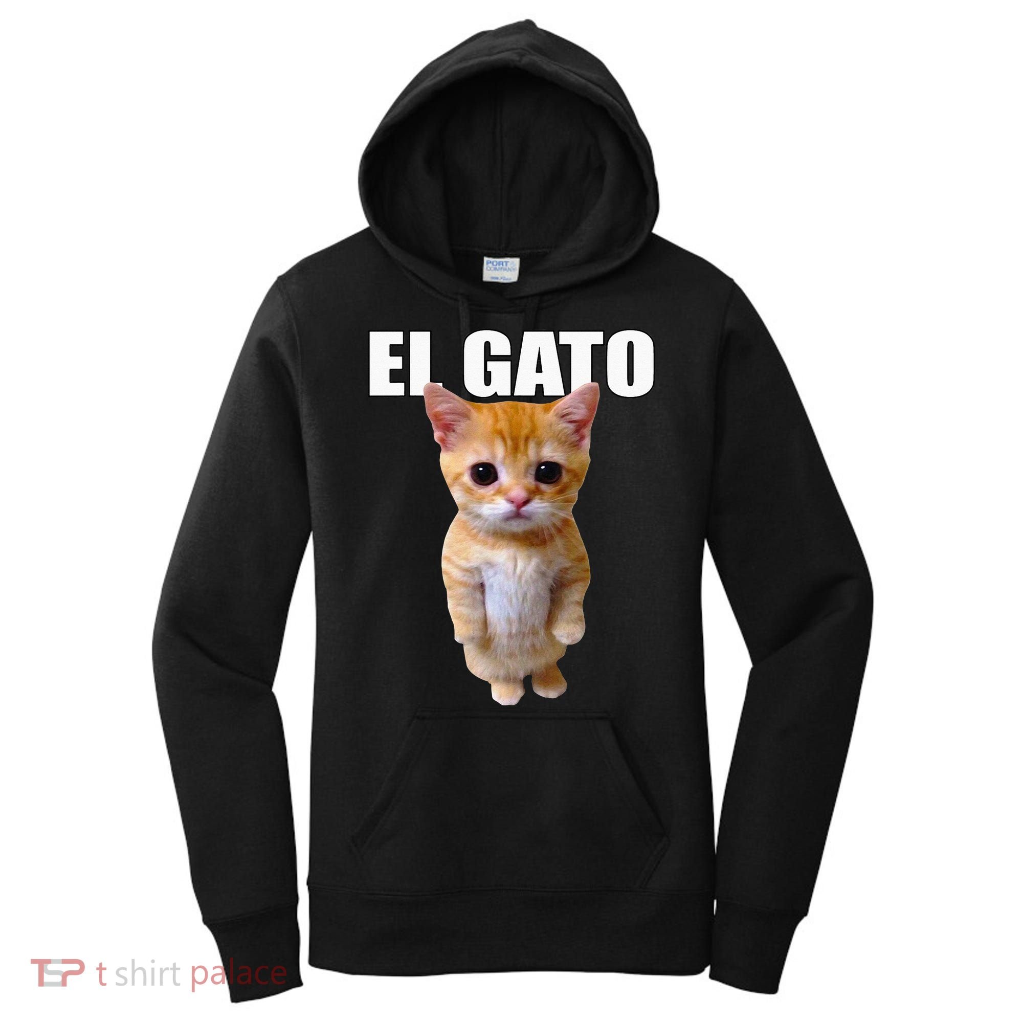 El Gato Meme Sad Crying Cat Munchkin Kitty Meme Trendy Women's Hoodie