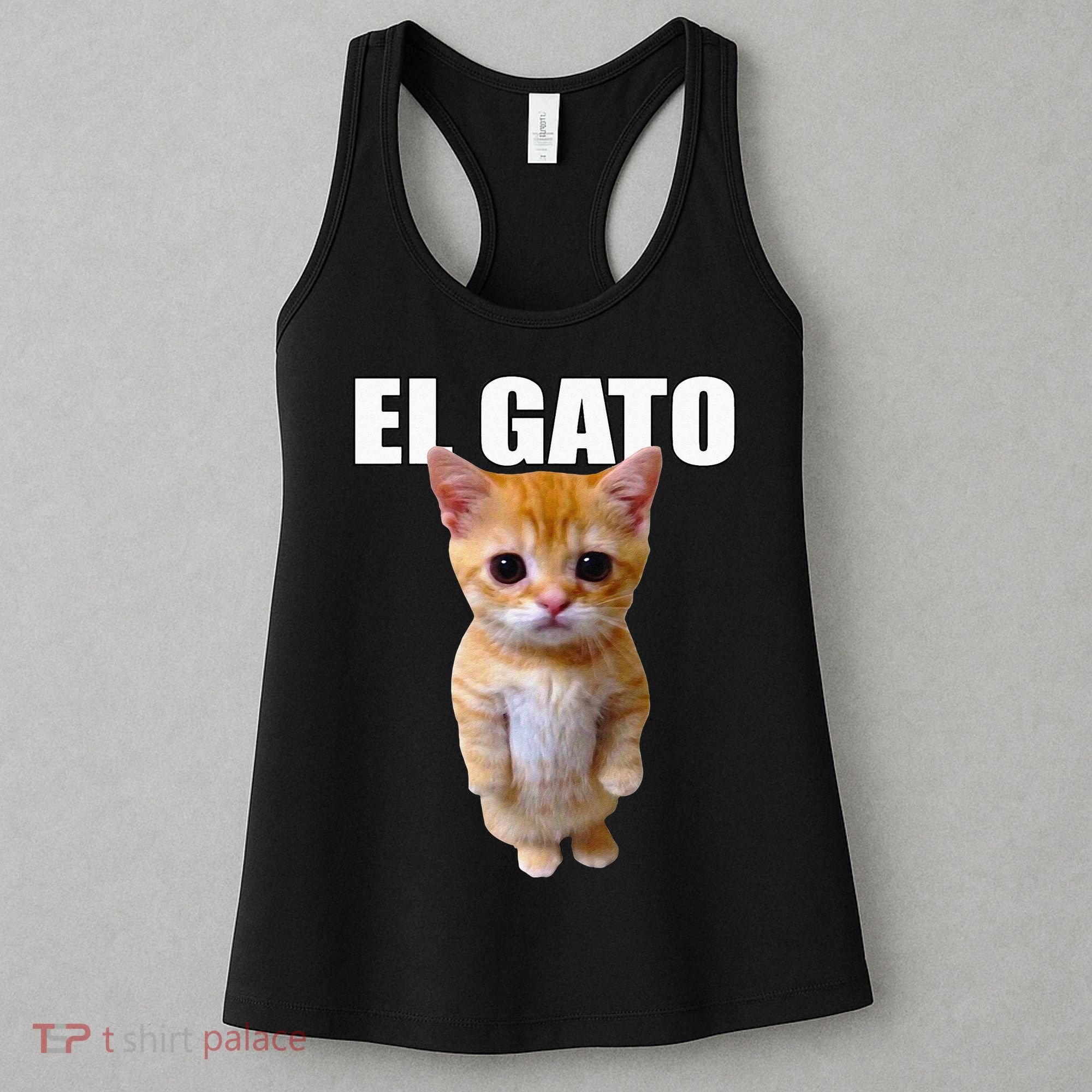 El Gato Meme Sad Crying Cat Munchkin Kitty Meme Trendy Women's Tank Top