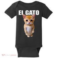 El Gato Meme Sad Crying Cat Munchkin Kitty Meme Trendy Baby Bodysuit thumb 0
