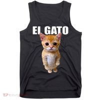 El Gato Meme Sad Crying Cat Munchkin Kitty Meme Trendy Tank Top thumb 0