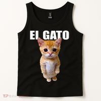 El Gato Meme Sad Crying Cat Munchkin Kitty Meme Trendy Tank Top thumb 2