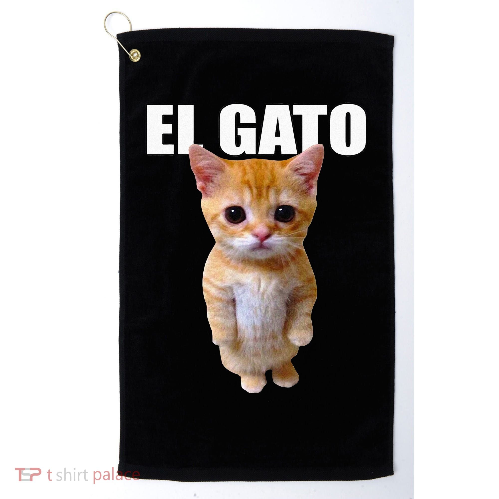 El Gato Meme Sad Crying Cat Munchkin Kitty Meme Trendy Golf Towel