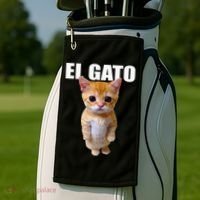 El Gato Meme Sad Crying Cat Munchkin Kitty Meme Trendy Golf Towel thumb 2