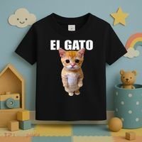 El Gato Meme Sad Crying Cat Munchkin Kitty Meme Trendy Toddler T-Shirt thumb 3