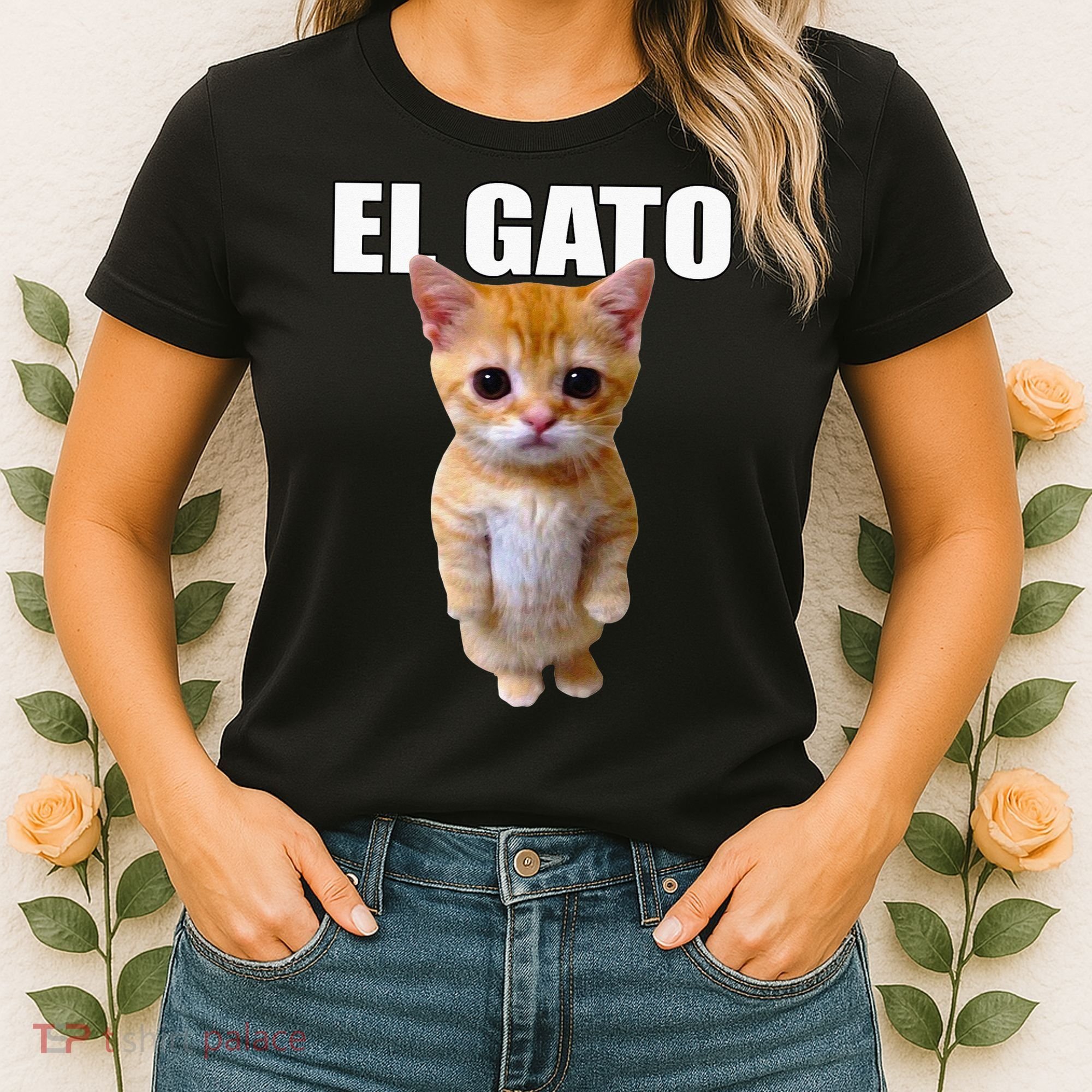 El Gato Meme Sad Crying Cat Munchkin Kitty Meme Trendy Women's T-Shirt