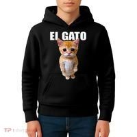 El Gato Meme Sad Crying Cat Munchkin Kitty Meme Trendy Kids Hoodie thumb 4