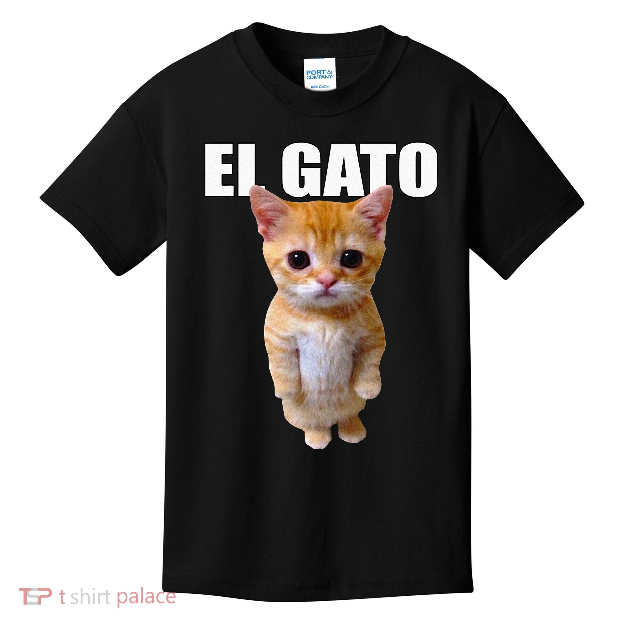 El Gato Meme Sad Crying Cat Munchkin Kitty Meme Trendy Kids T-Shirt