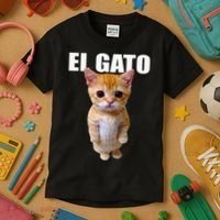 El Gato Meme Sad Crying Cat Munchkin Kitty Meme Trendy Kids T-Shirt thumb 3