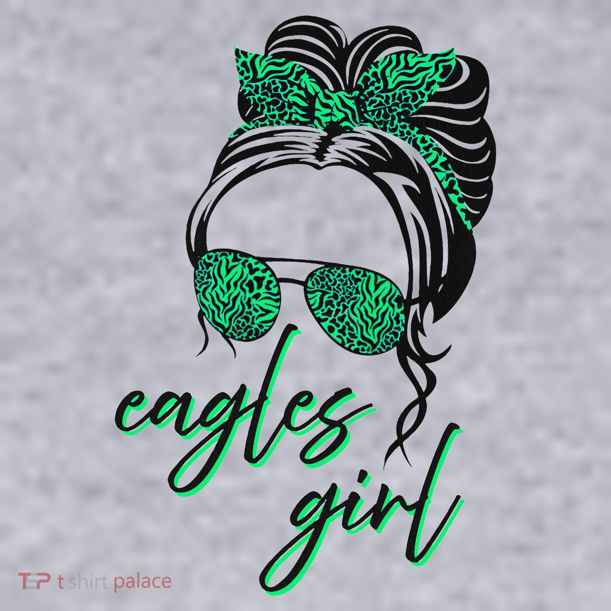 Eagles Girl Messy Bun Women's Sweatshirt