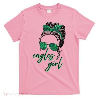 Eagles Girl Messy Bun T-Shirt