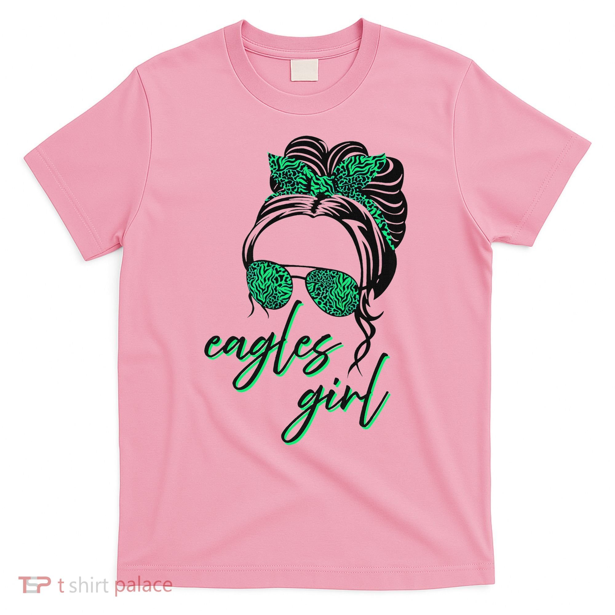 Eagles Girl Messy Bun T-Shirt