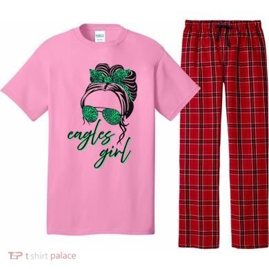 Eagles Girl Messy Bun Pajama Set