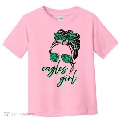 Eagles Girl Messy Bun Toddler T-Shirt