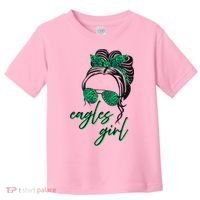 Eagles Girl Messy Bun Toddler T-Shirt thumb 0