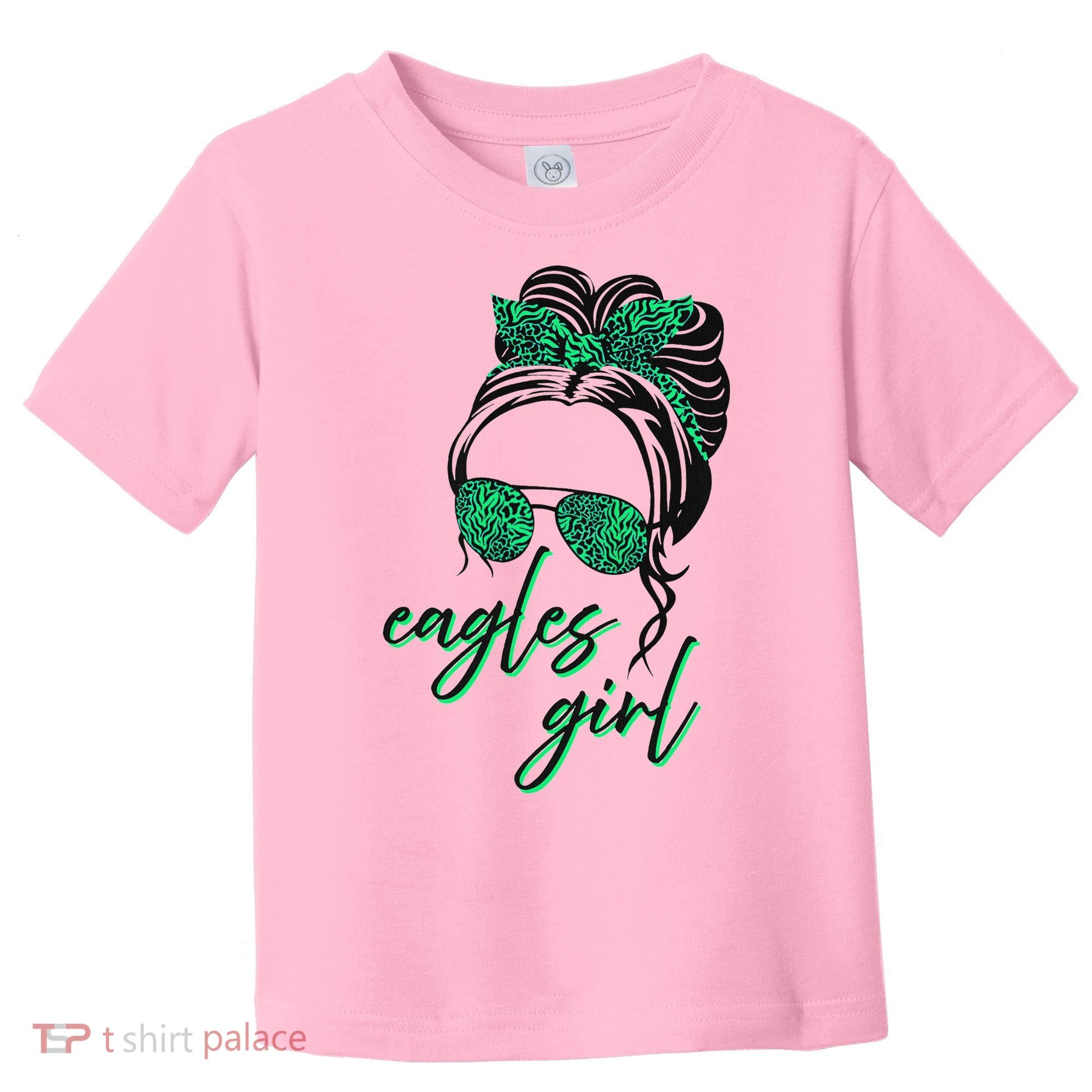 Eagles Girl Messy Bun Toddler T-Shirt