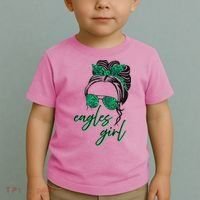 Eagles Girl Messy Bun Toddler T-Shirt thumb 2