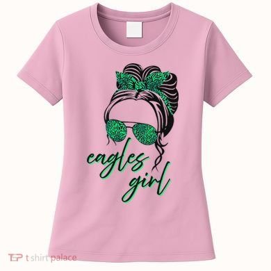 Eagles Girl Messy Bun Women's T-Shirt