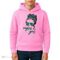 Eagles Girl Messy Bun Kids Hoodie thumb 4