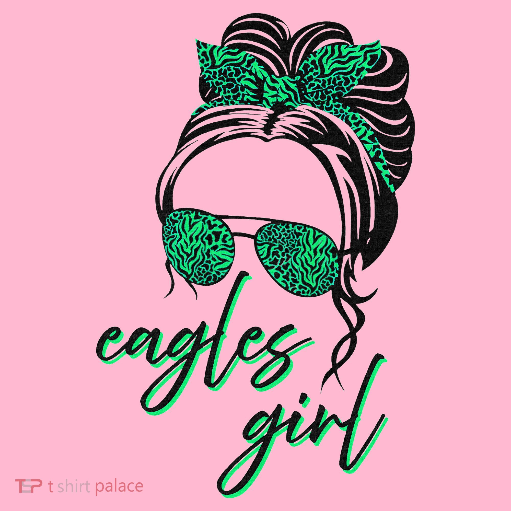 Eagles Girl Messy Bun Kids Hoodie