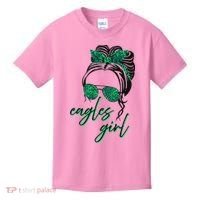 Eagles Girl Messy Bun Kids T-Shirt thumb 0