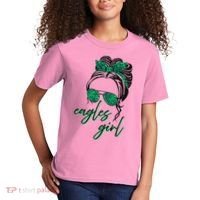 Eagles Girl Messy Bun Kids T-Shirt thumb 2