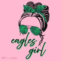 Eagles Girl Messy Bun Kids T-Shirt thumb 4