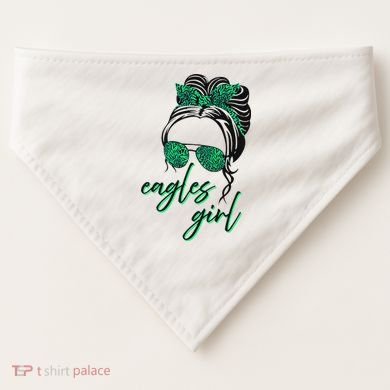 Eagles Girl Messy Bun USA-Made Doggie Bandana