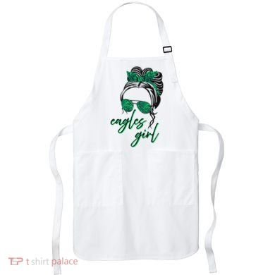 Eagles Girl Messy Bun Apron