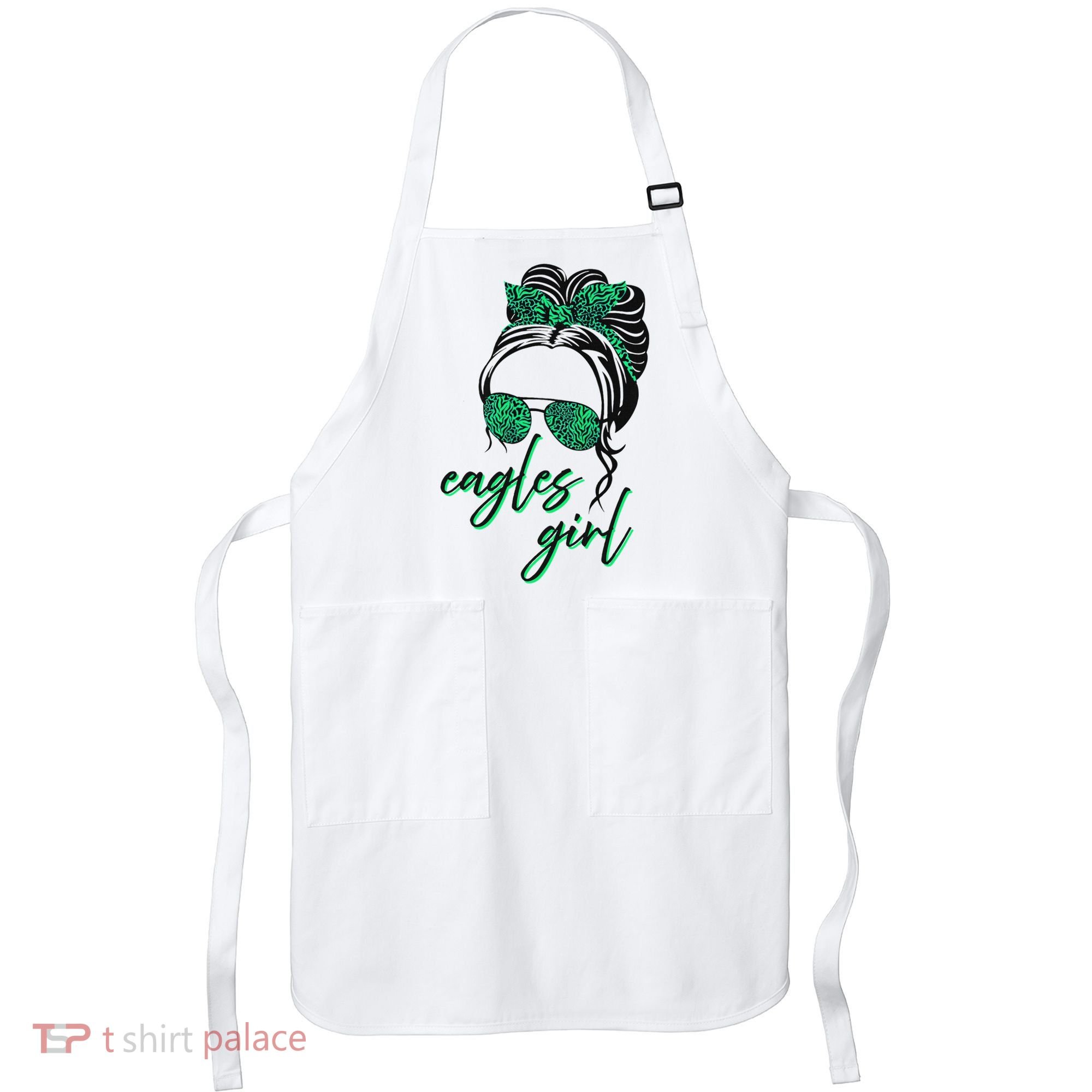 Eagles Girl Messy Bun Apron