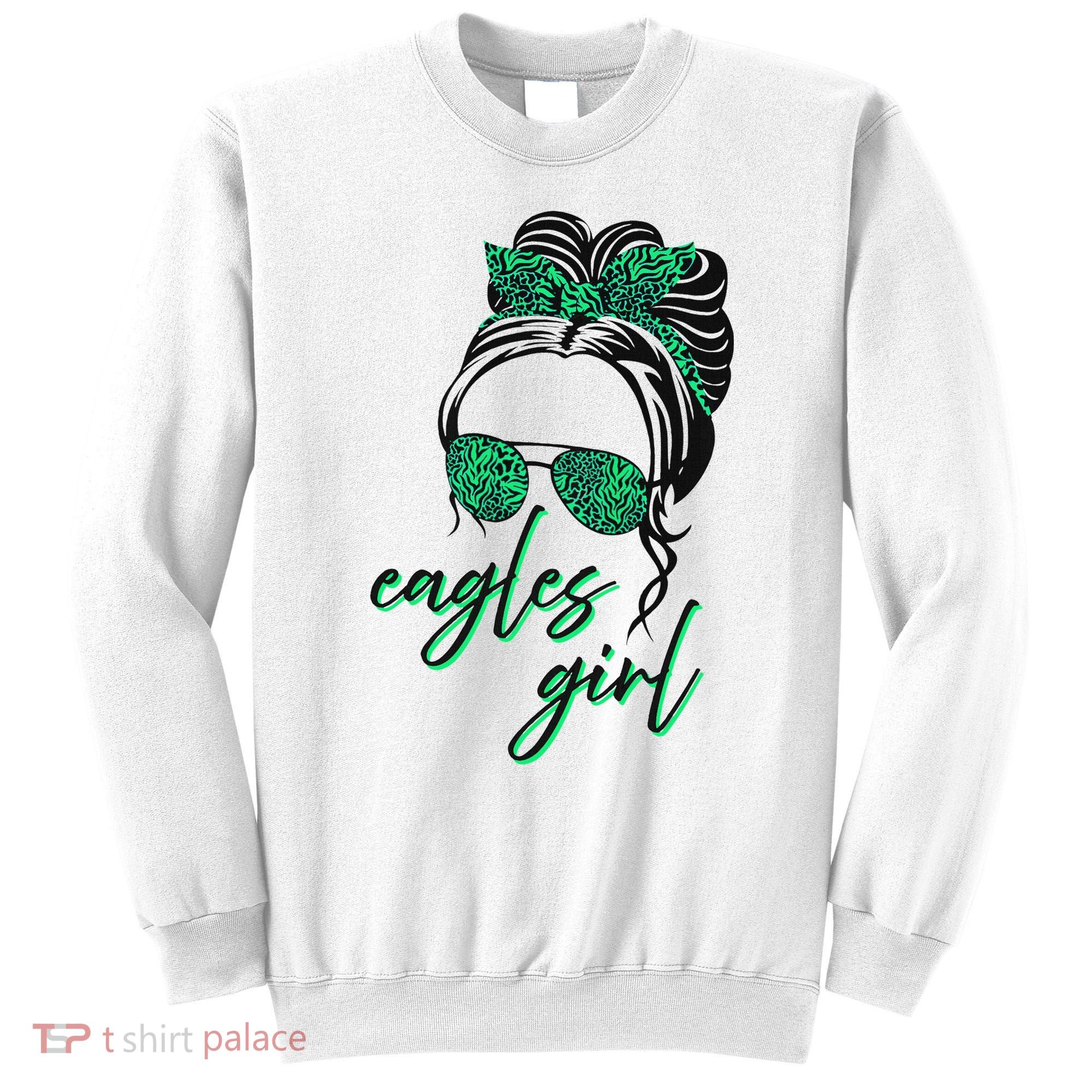 Eagles Girl Messy Bun Sweatshirt