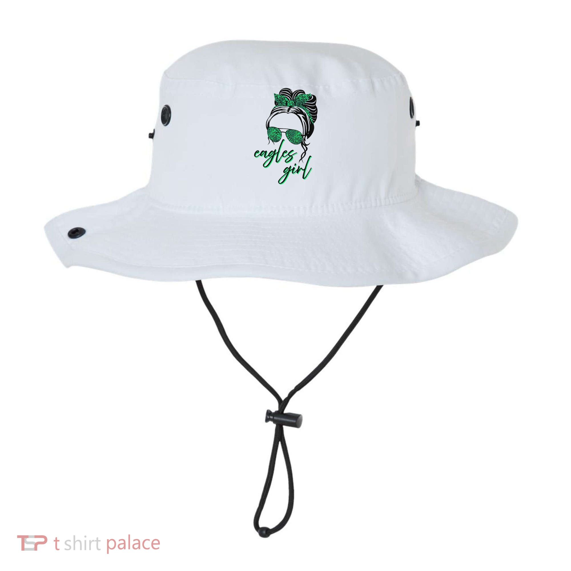 Eagles Girl Messy Bun Bucket Hat
