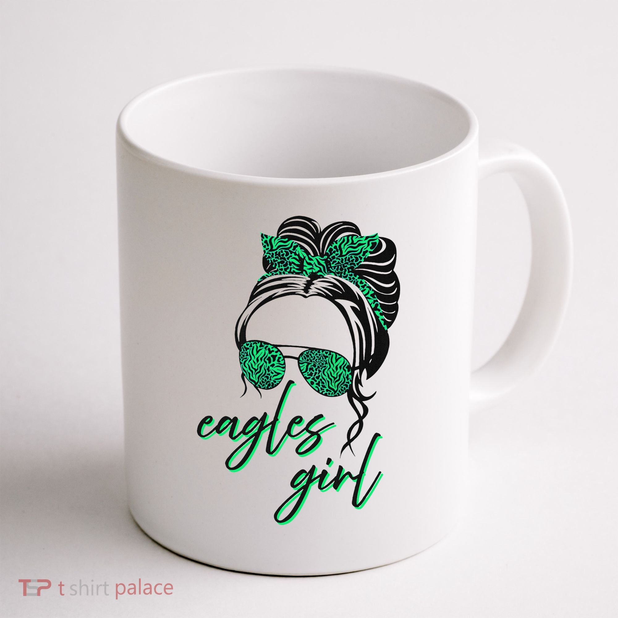 Eagles Girl Messy Bun Coffee Mug