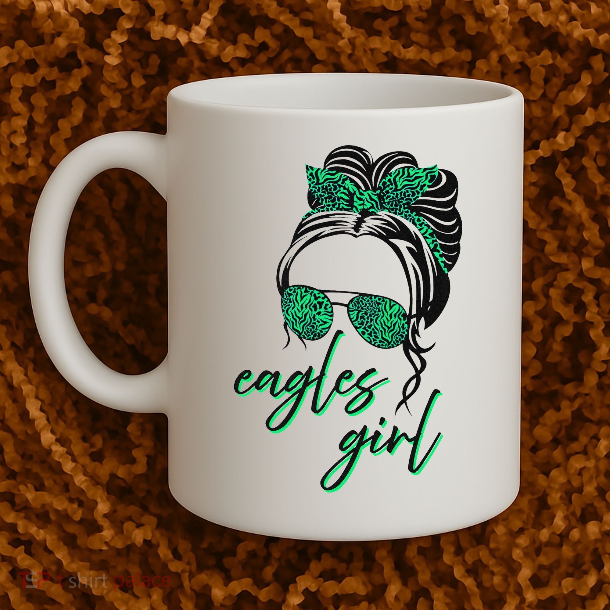 Eagles Girl Messy Bun Coffee Mug