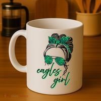 Eagles Girl Messy Bun Coffee Mug thumb 4