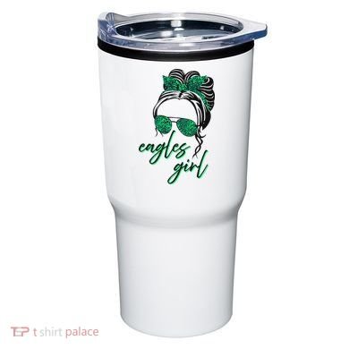 Eagles Girl Messy Bun Tumbler