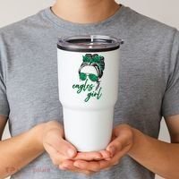 Eagles Girl Messy Bun Tumbler thumb 2