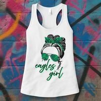 Eagles Girl Messy Bun Women's Tank Top thumb 3