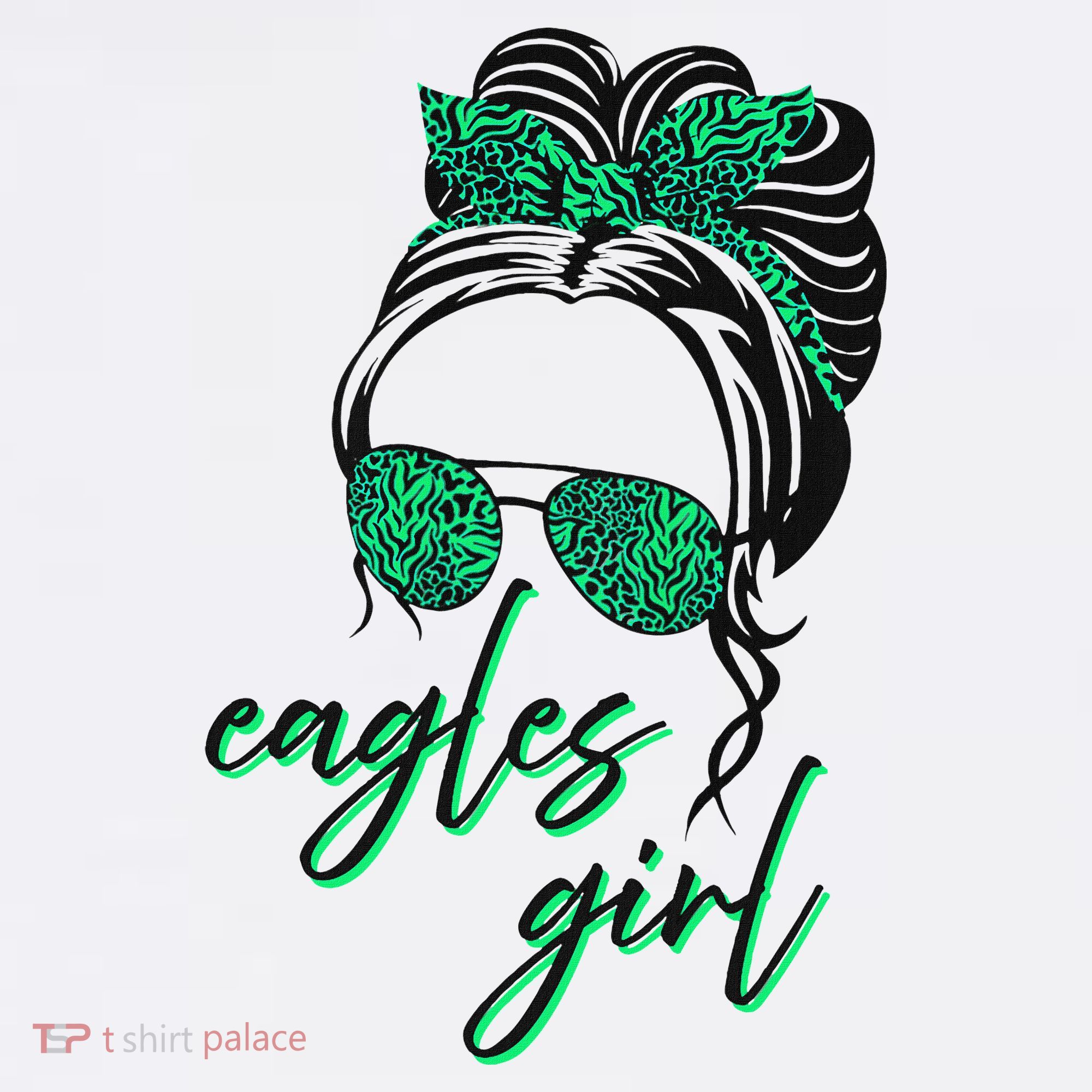 Eagles Girl Messy Bun Women's Tank Top