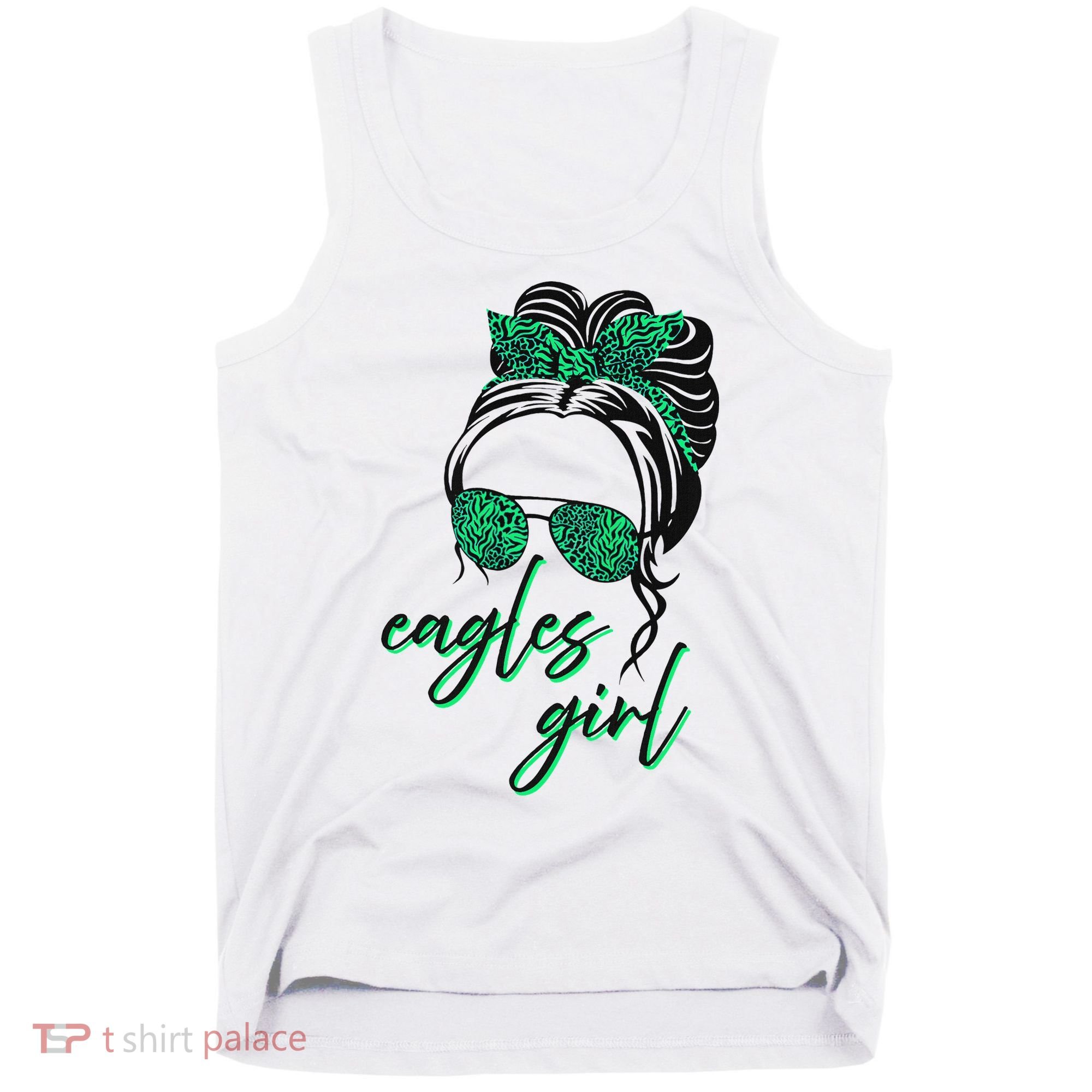 Eagles Girl Messy Bun Tank Top
