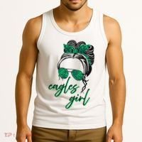 Eagles Girl Messy Bun Tank Top thumb 3