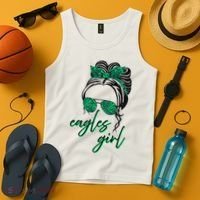 Eagles Girl Messy Bun Tank Top thumb 4
