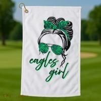Eagles Girl Messy Bun Golf Towel thumb 1