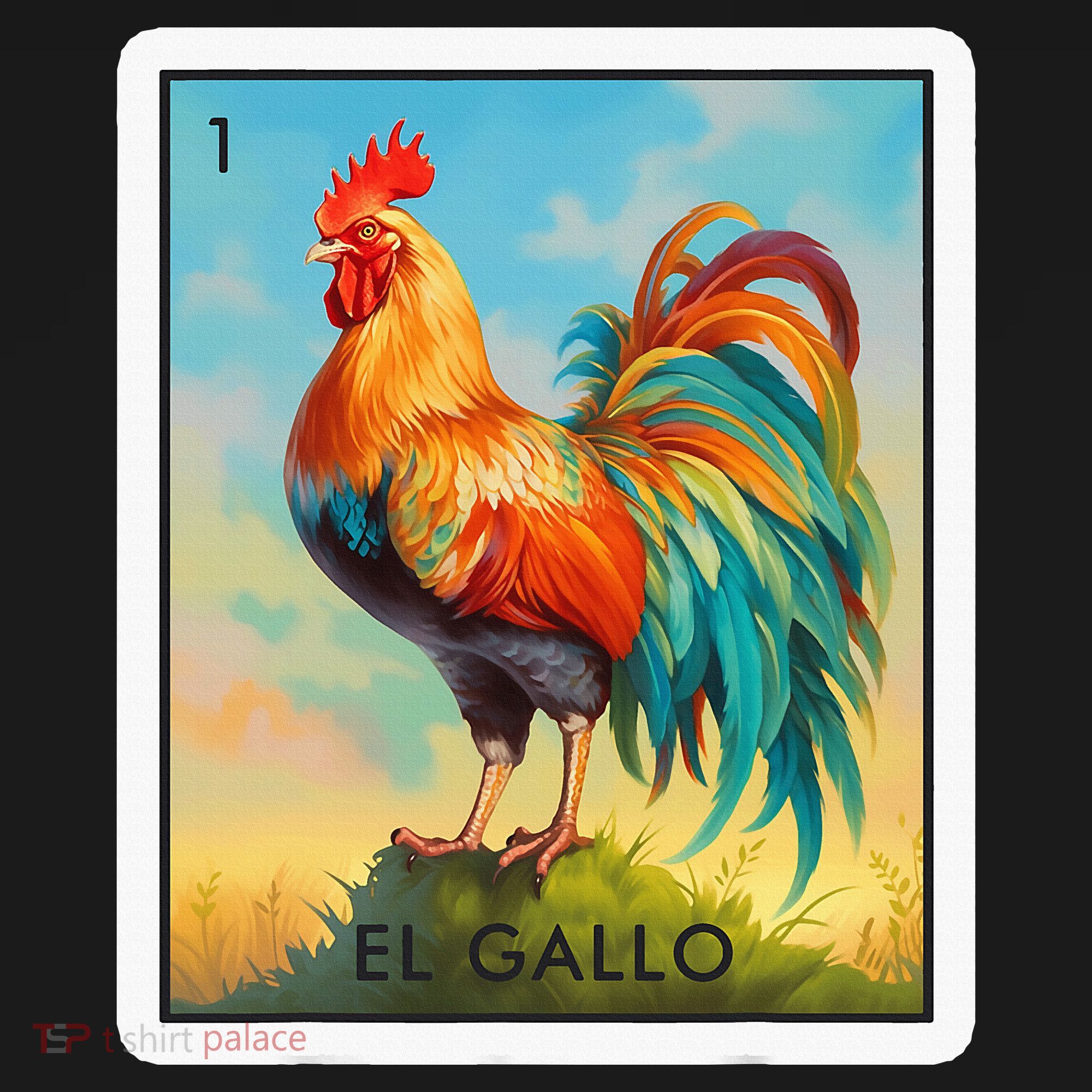 El Gallo Mexican Lottery Bingo Game Traditional Rooster Card Sweatshirt