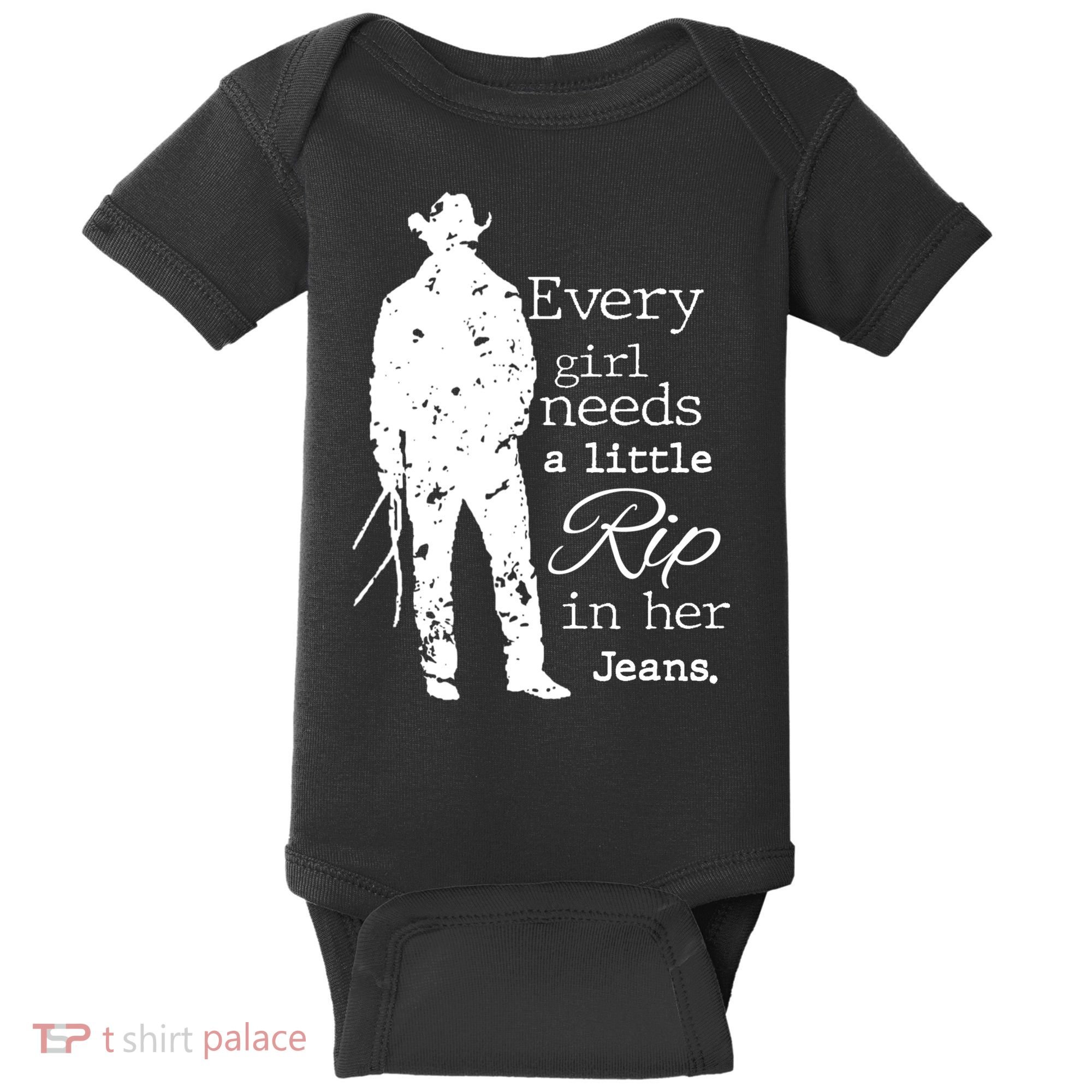 Every Girl Needs A Little Rip In Her Jeans Baby Bodysuit