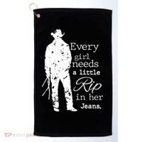 Every Girl Needs A Little Rip In Her Jeans Golf Towel thumb 0