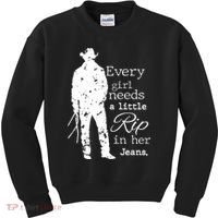 Every Girl Needs A Little Rip In Her Jeans Kids Sweatshirt thumb 0