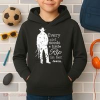 Every Girl Needs A Little Rip In Her Jeans Kids Hoodie thumb 2