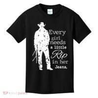 Every Girl Needs A Little Rip In Her Jeans Kids T-Shirt thumb 0